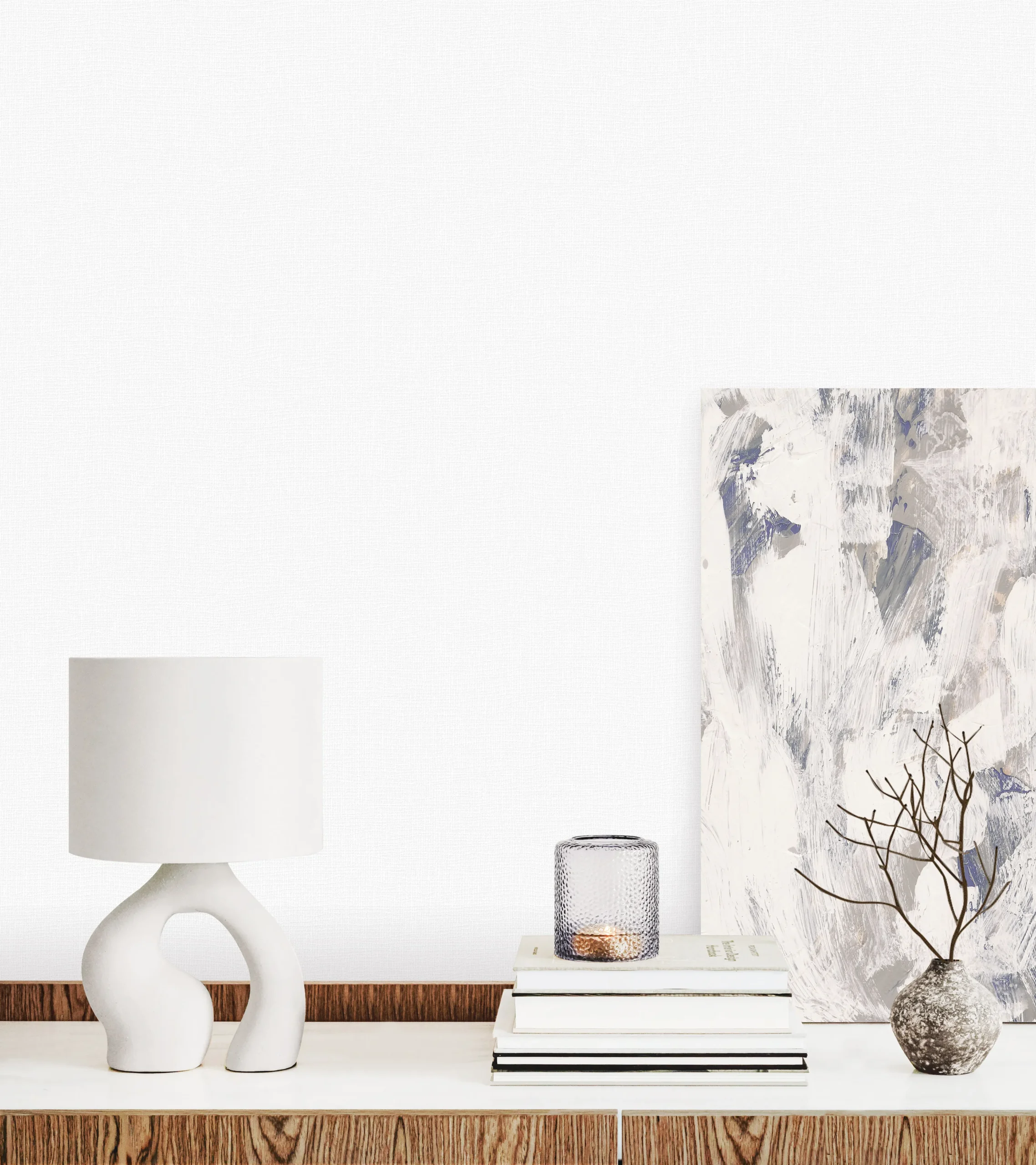 White Embossed Wallpaper – Glittering Neutral (24205-1)